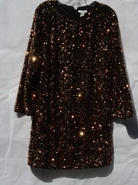 Gold Sequin Dress SZ L. H&M